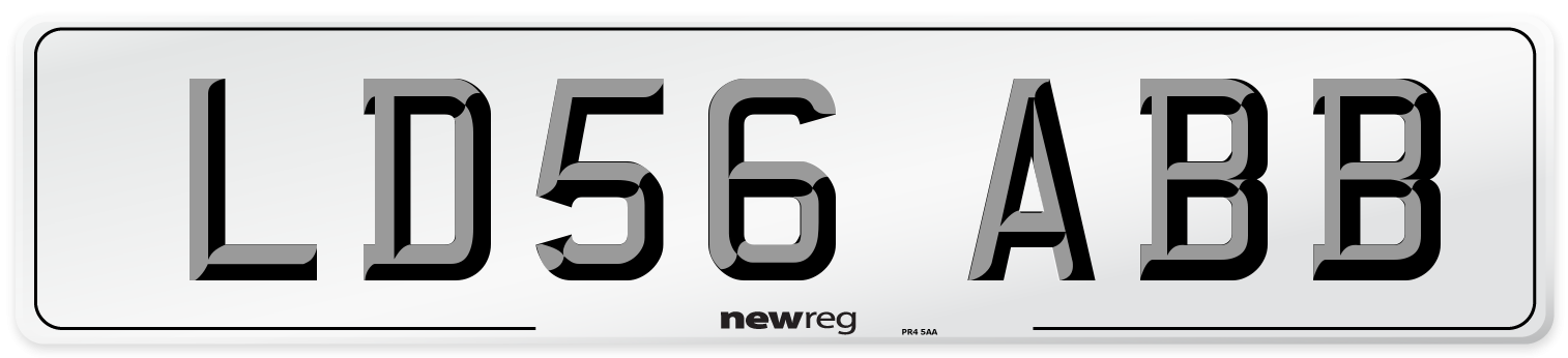 LD56 ABB Number Plate from New Reg